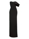 Макси-платье Lya на одно плечо с драпировкой V:PM ATELIER, черный - фото