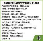 COBI BLOCKS 2572 Panzerkampfwagen E-100 HC Танк 2МВ 1511 Эл. - фото 11