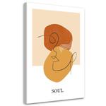 Картина арт-принт KUNSTLOFT Soul Face Line, бежевый - фото