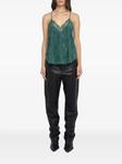 Топ Zadig&Voltaire lace-trimmed top, зеленый - фото