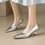 Повседневные туфли на каблуке 5,5 см Echo&yolo, серебристый - фото 11