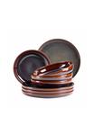Обеденный сервиз, керамика Elina Uno MäSer, rot/ braun - фото