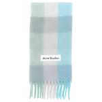 Acne Studios Шарф в клетку с логотипом, Turquoise - фото