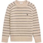 Триумф полосатый свитер с круглым вырезом из шерсти CELINE, Vanilla - фото
