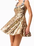 Мини-платье Noelle золотого цвета Elliatt - фото 2