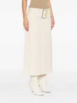 Миди-юбка с пряжкой Rowen Rose, бежевый - фото 3