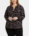 Блуза с пышными рукавами Plus Size Popover NYDJ, черный - фото