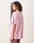 Футболка ASOS DESIGN oversize с принтом Cheri розового цвета - фото 3