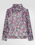 Рубашка из крепа с принтом "фиалки" Dolce&Gabbana, мультиколор - фото 3