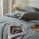 Generic Комплект постельного белья темно-серый шелк - фото 2