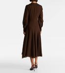 Платье миди Avara из шерстяного твила с драпировкой Emilia Wickstead, Cinnamon - фото 3