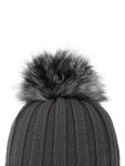 Шапка Faera Warme Beanie Strickmütze mit Bommel Thermo Futter, темно-серый - фото 3