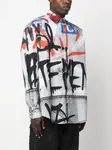 Рубашка с принтом граффити VETEMENTS, серый - фото 4