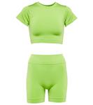 Комплект из укороченного топа Mindful и шорт Compose Prism², зеленый - фото