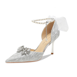 Ainer-cat Ainer cat Slim Heel High Heels 8cm Women's Silver - фото 3