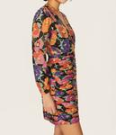 Золотистое цветочное платье в мультиколоре Rixo - фото 3