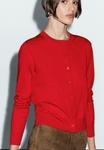 Кардиган Massimo Dutti BUTTONED WITH CREW NECK, Red - фото 5