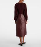 Кожаная юбка миди Fforme, Bordeaux - фото 3