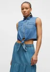Nmhelsa tie top Noisy May, Light Blue Denim - фото 4