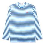 Футболка striped long sleeves tee 'blue white' Comme Des Garcons Play, белый - фото