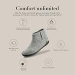 Ботинки Glerups 100% quality wool mix Boot Slipper with rubber sole - Unisex, Grey (Black Rubber) - фото 2