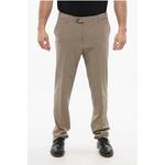 Хлопковые брюки с мелким узором в клетку Corneliani, Brown - фото