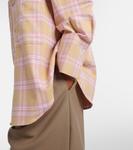 Клетчатая фланелевая рубашка-овершот Róhe, Pink Beige Check - фото 5