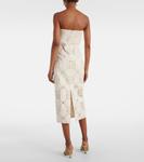 Хлопковое платье миди Nettia с вышивкой Veronica Beard, экрю - фото 3