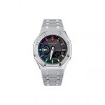 CASIO Часы Unisex Liquid Crystal/Analog Dual Display Series 48.5mm Black Watch, Rainbow Epoch Interstellar Sand Silver - фото