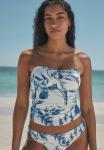 Топ бикини Next WIDE STRAP TUMMY CONTROL BANDEAU TALL, White Blue Floral/White - фото 3