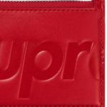 Supreme Кожаный картхолдер унисекс красный, Red - фото 3