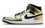 Jordan 1 Mid Metallic Gold Черный Белый - фото