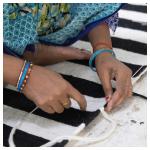 Ковер безворсовый, ручная работа/в полоску чёрный/белый цвета слоновой кости, 170x240 см, STOCKHOLM IKEA - фото 6