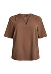 Блуза Zizzi KURZÄRMLIGE MIT V-AUSSCHNITT, Rain Drum/Brown - фото 4
