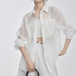 Рубашка женская Lapel Moderate ELLE, белый - фото 10