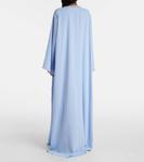 Кафтан из крепа с декоративными элементами Carolina Herrera, Celeste Multi - фото 3