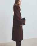 Женское шерстяное пальто с меховым воротником MANGO, Chocolate - фото 3