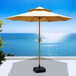 Солнцезащитный зонт Baying, 270 см, высота 240 см, одинарный верх, круглое основание, утолщенная ткань, винно-красный/черный - фото 4