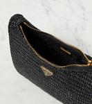 Маленькая плетёная сумка через плечо из рафии Prada, черный - фото 3