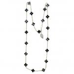 Ожерелье Alhambra Four Leaf Lucky Series 18K Gold Unisex White Van Cleef & Arpels, белый - фото 4