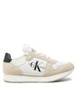 Кроссовки Calvin Klein Jeans Runner Sock Laceup Ny-Lth Wn, белый - фото