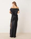 Платье макси с открытыми плечами ASOS DESIGN черного цвета - фото 4