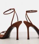 Сатиновые сандалии Leo 100 Jimmy Choo, Bronze - фото 5