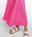 Льняное платье миди Margritte Gabriela Hearst, Fluo Pink - фото 6