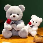 Плюшевая игрушка медведь с цветами Lionf, белый - фото 10