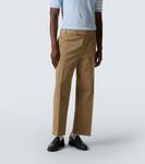 Прямые брюки из хлопкового твила Thom Browne, кэмел - фото 3