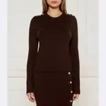 Шерстяной вязаный свитер обычного кроя Pinko, коричневый - фото