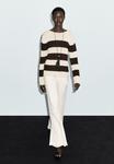 Джемпер Massimo Dutti STRIPED LONG SLEEVE, Beige - фото 2
