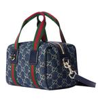GUCCI Мини джинсовая сумка унисекс синяя - фото 2