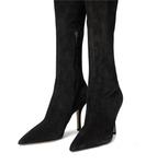 Замшевые сапоги до колена Paris Texas, Off Black - фото 5